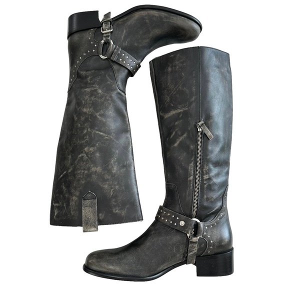 Zara Leather Boots with Rivets-Limited Edition Women's Size 39/US 8 - Picture 9 of 16